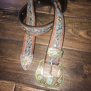 *NEW* Nocona Western BLING Leather Belt (Medium)